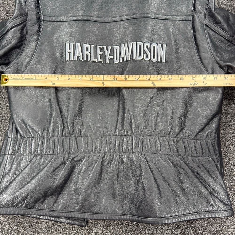 Harley Davidson Womens Leather Peplum Motorcycle Riding Jacket Removable Lining - Picture 10 of 11